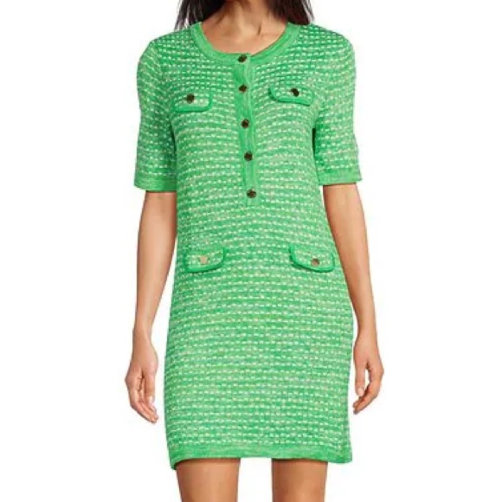 Lilly Pulitzer Theodorah Sweater Dress Fauna Green Metallic Marl Women’s Size XS - Picture 2 of 7